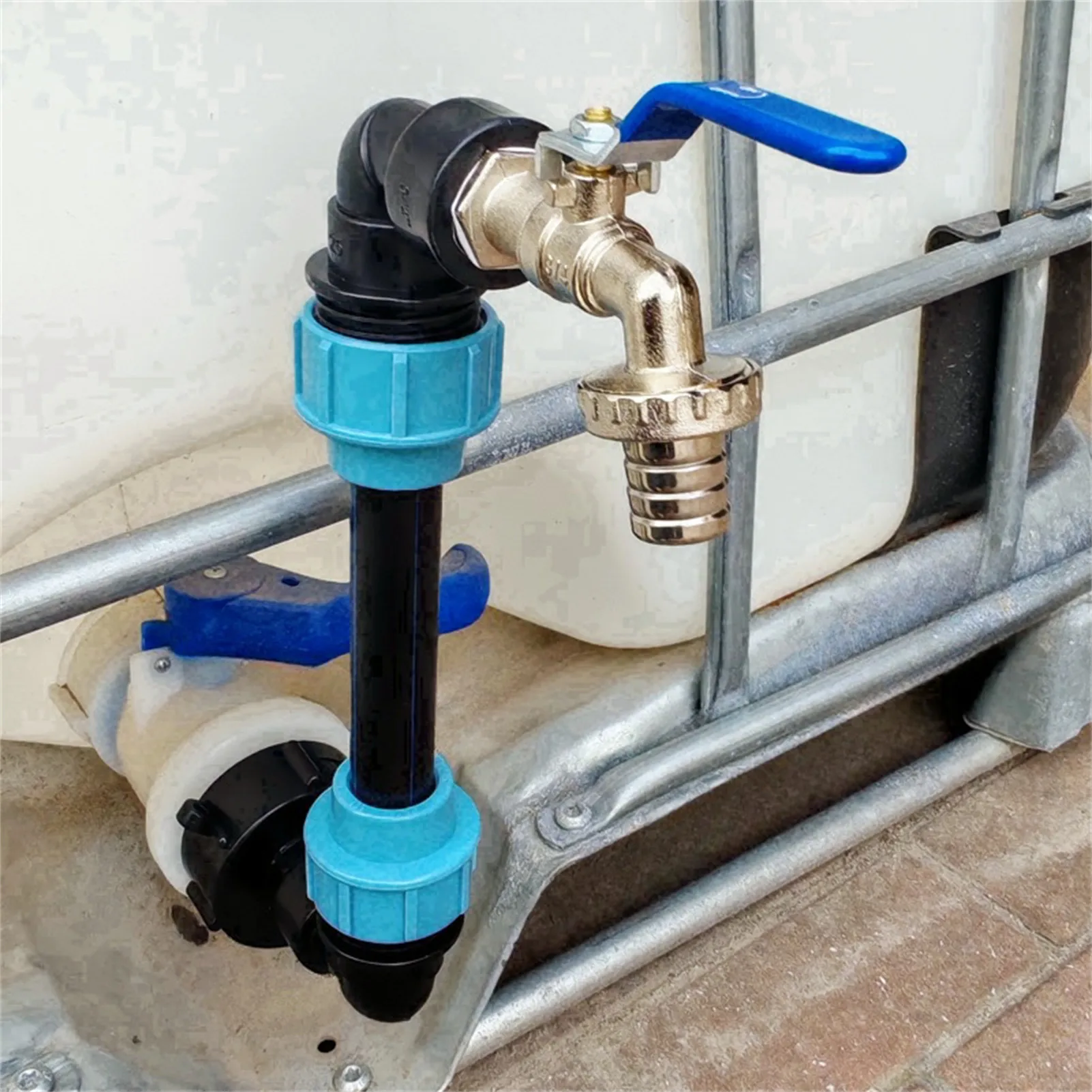 IBC Adapter Zinc Alloy Faucet Set Heighten Rainwater Tank Connector Leak-Proof for Garden Irrigation Watering Equipment