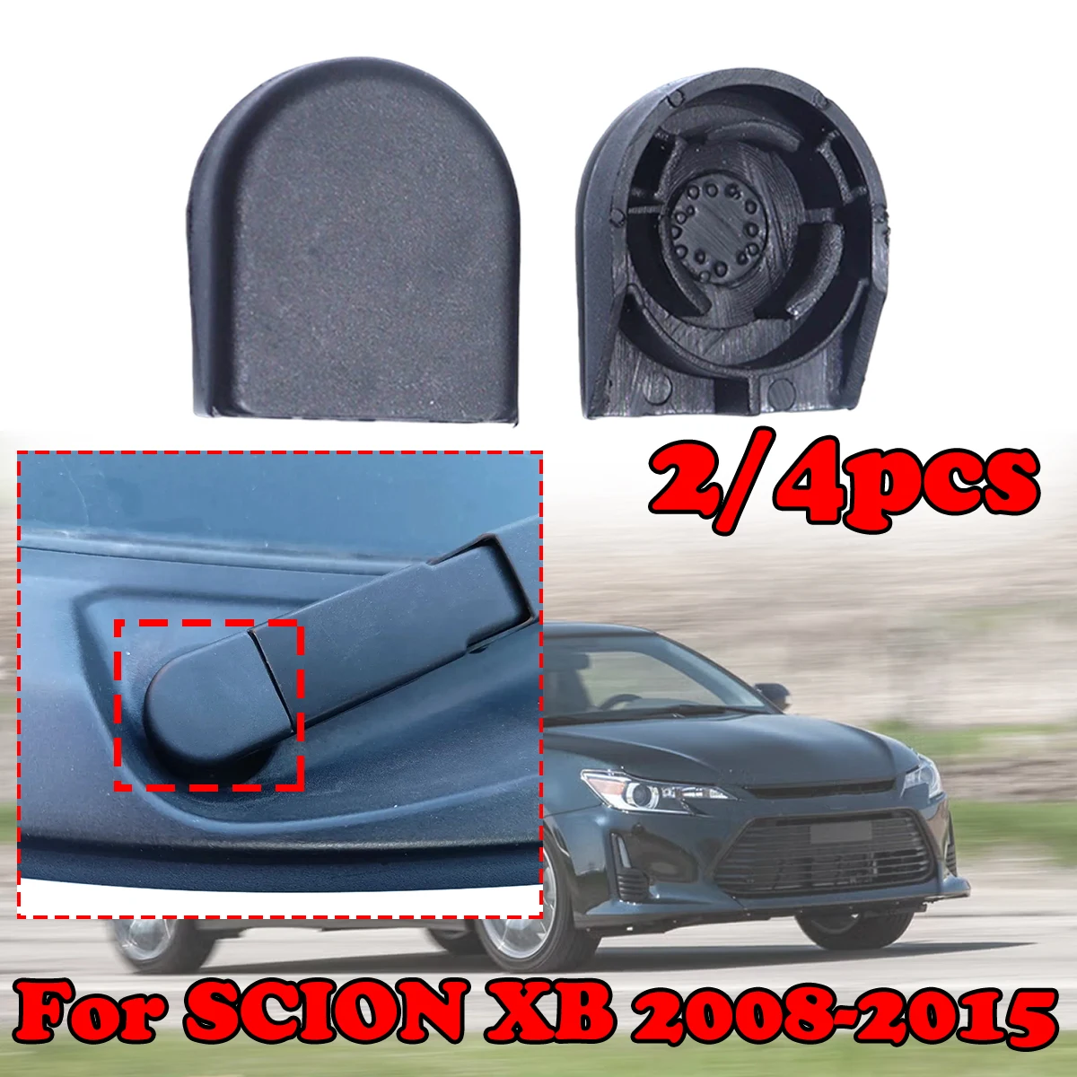 

2/4pc For SCION XA 2004-2006 TC Front Windshield Washer Wiper Arm Nut Cover Head Cap Bolt Lids Windscreen Car Replacement part