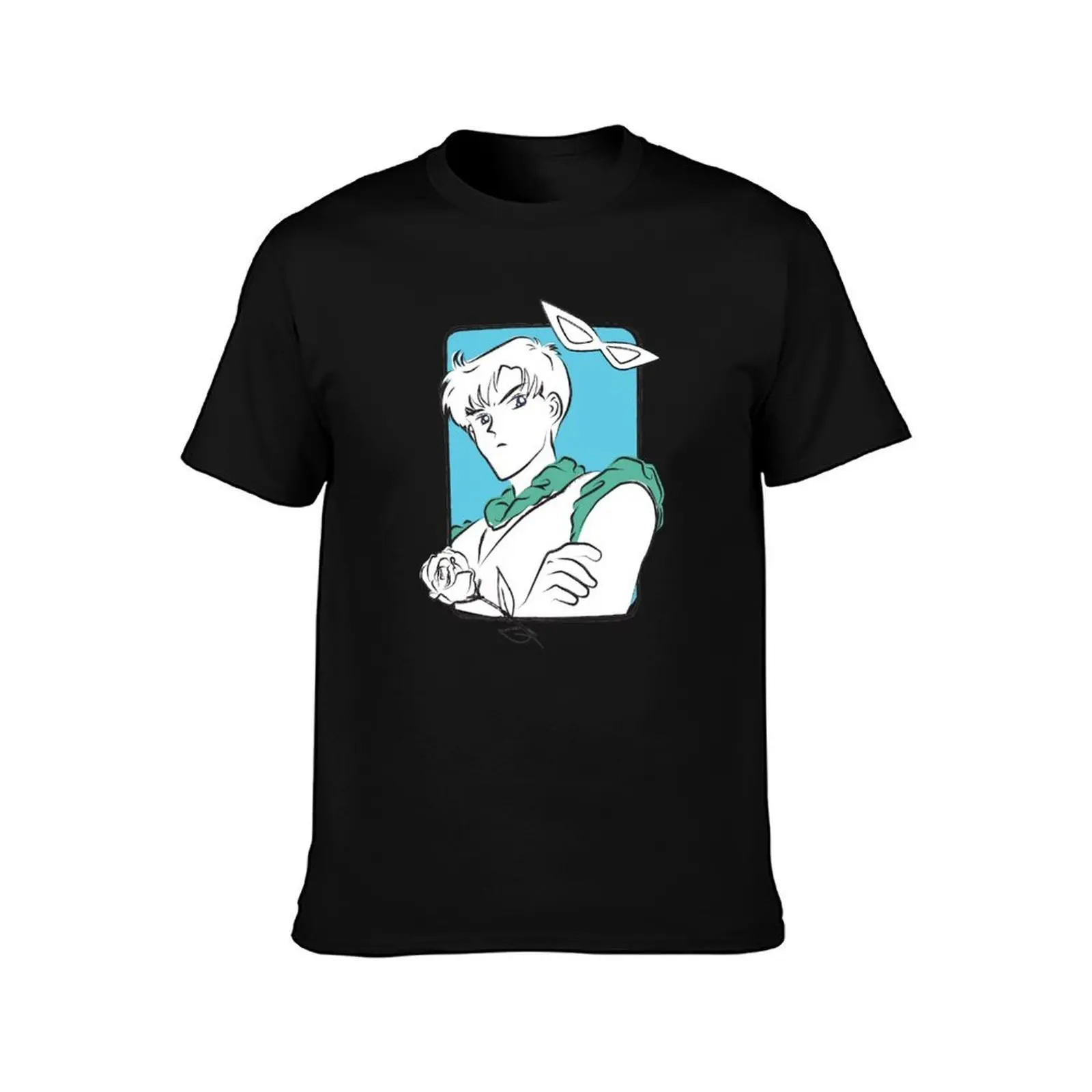 Mamoru Tuxedo Mask with Rose T-Shirt Creative Graphic Tee Shirt T-Shirt