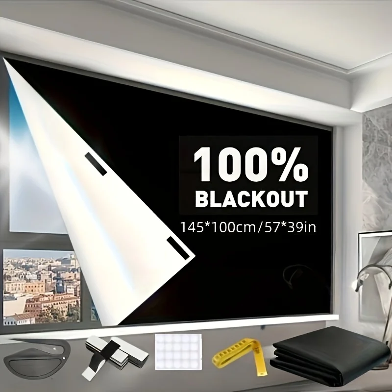 1 Pack 100% Blackout Curtain Fabric Insulates for Privacy Complete Blackout Easy to Install and Cut Accessories Not Included