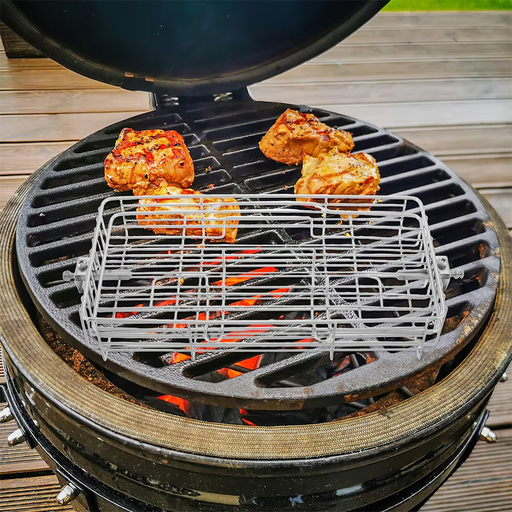 

Adjustable Rotating Grill Basket Stainless Steel for Outdoor Bbq Fish Meat Vegetable 360 Degree Rotating Grill Cage for Camping