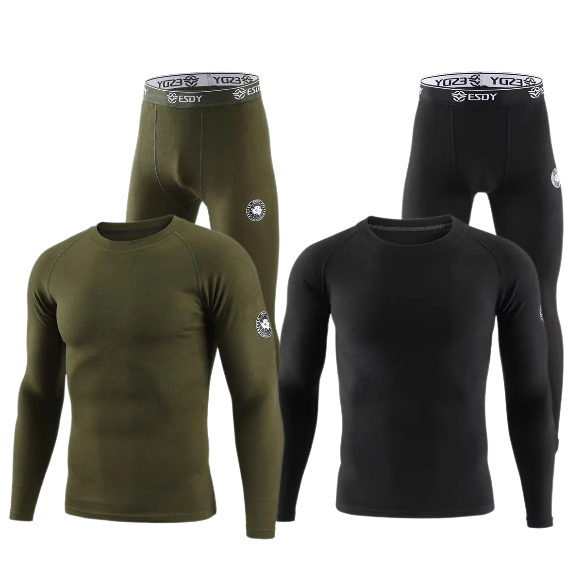 New Two-Piece Winter Thermal Underwear Set for Men, Workout Set, Thermal Underwear, Long-Sleeve Top and Long Pants, Compression