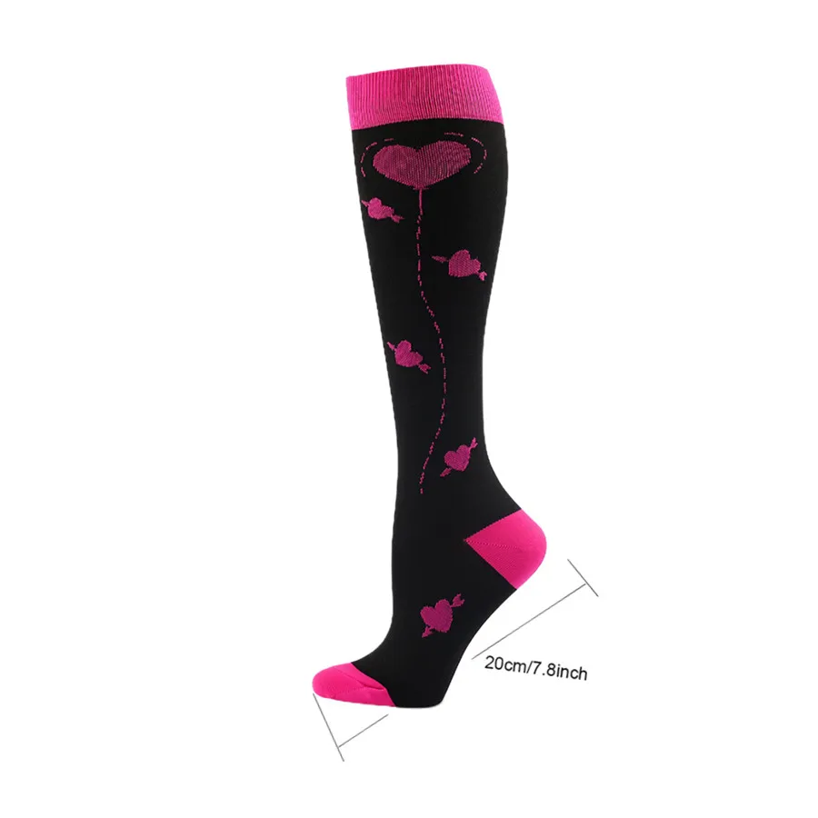 5pairs Cool Eye Print Knee High Compression Socks Comfort Athletic Socks For Cycling Rugby Hiking Exercise Training