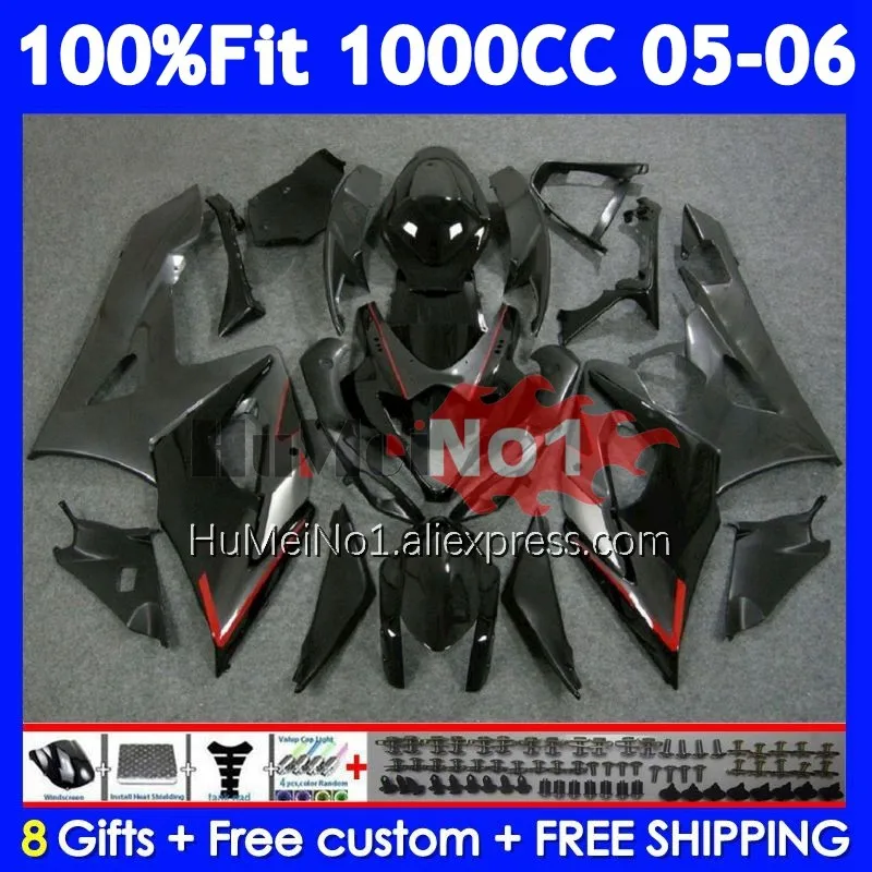 Black grey Injection Fairing For SUZUKI GSXR-1000 GSXR 1000 CC 1000CC 118No.13 GSX R1000 K5 GSXR1000 05 06 2005 2006 OEM Body