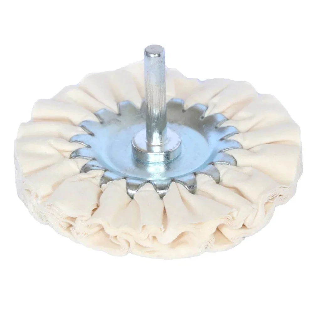 White Buffing Wheel Airway Buffing Wheel 4inch Cotton Shank 6mm Good Polishing For Stainless Steel For Plastics
