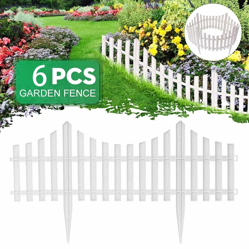 6Pcs Courtyard Indoor Or Outdoor Garden Fence Plastic Fence Kindergarten Flower Small Fence DIY Fence Decoration