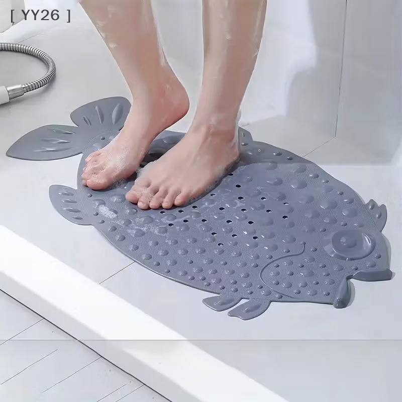 Bathroom Safety Floor Mat Anti Slip Suction Cup Bath Mat , Shower Foot Scrubber Massage Pad for Exfoliating〔YY26〕