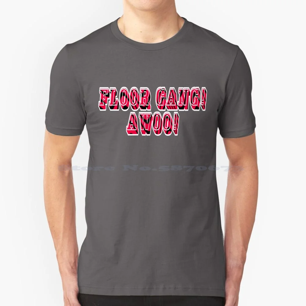 Floor Gang! Awoo! 2nd Font T Shirt 100% Cotton Tee Pewdiepie Theme Pewdiepie Red Theme Floor Gang Awoo Floor Gang Designs