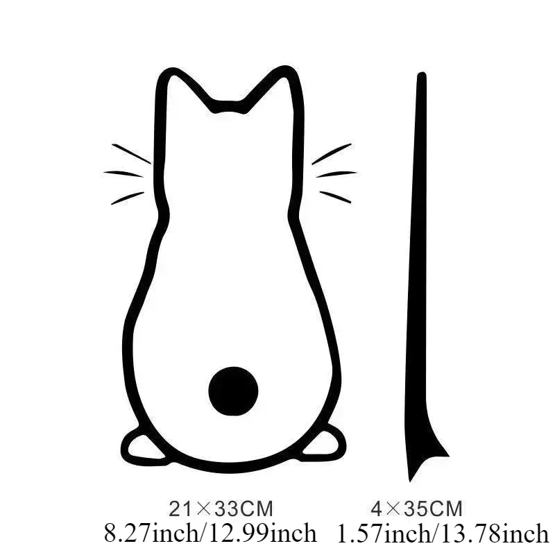 1/3 قطعة ممسحة ملصق 13in عاكس الكرتون لطيف شخصية الإبداعية القط متعدد الألوان ممسحة زجاج أمامي ديكور السيارة الخارجي #2