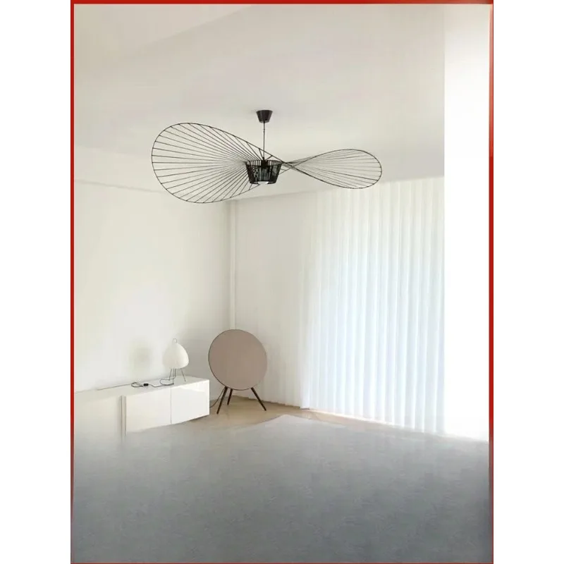

Romantic straw hat chandelier, minimalist designer living room chandelier