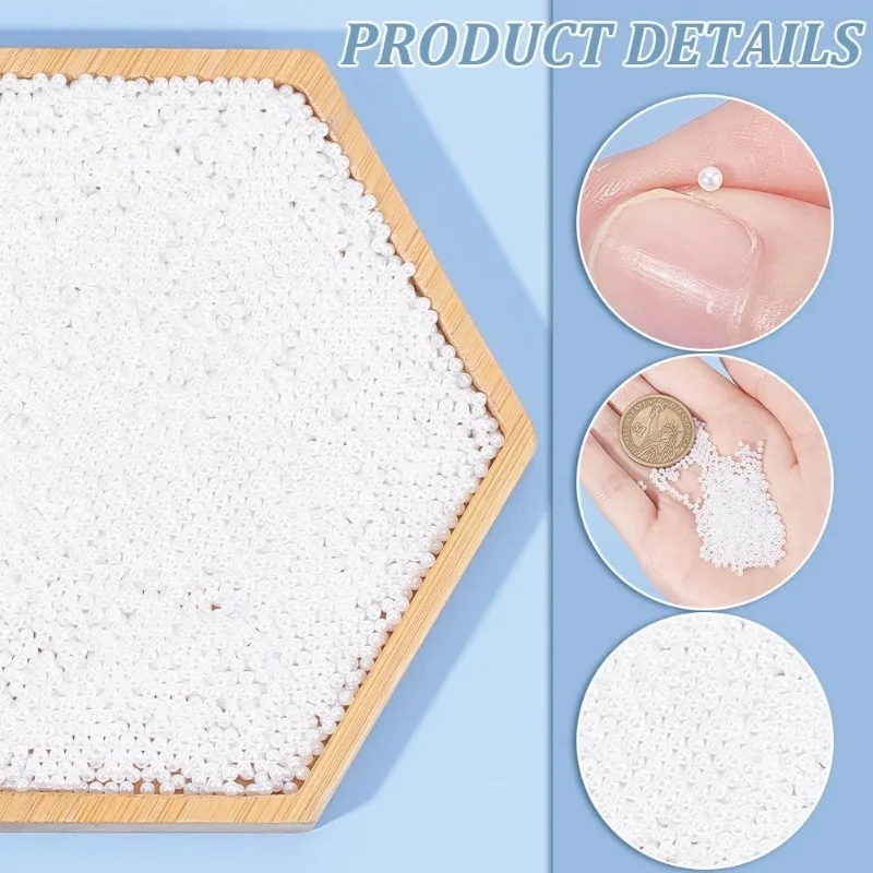 10000pcs 1.5~2mm No Hole White Pearl Beads Mini Nail Pearls Loose Acrylic Pearl Beads Resin Filling Material Pearl Beads