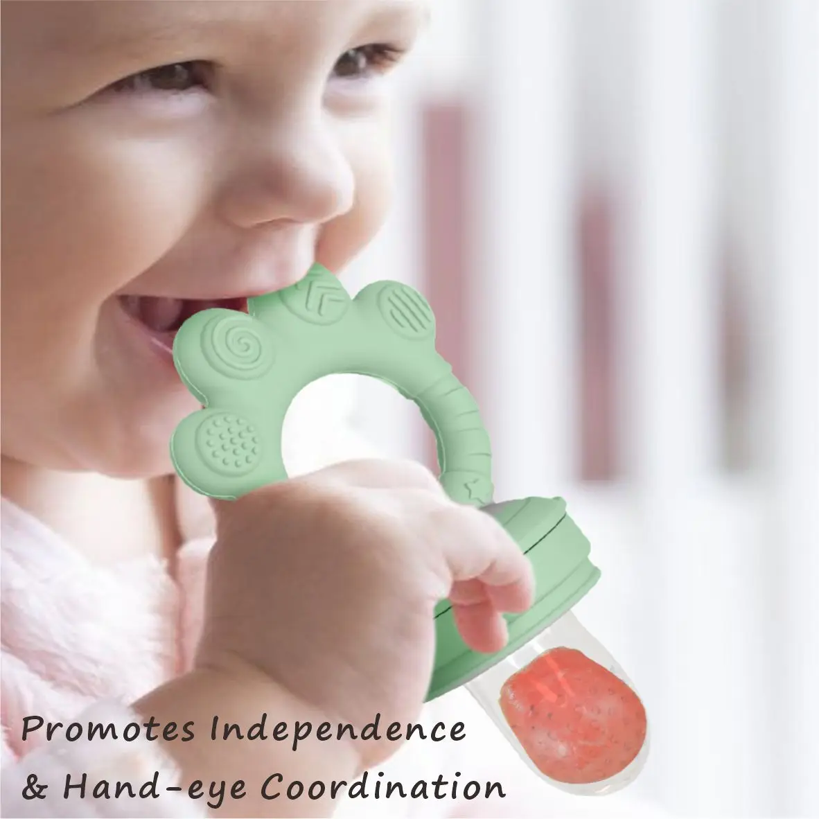 Baby Fruit Food Feeder & Freezer Nibble Tray Combo, Breastmilk Popsicle Molds，BPA Free Silicone Feeder，Infant Self Feeding, 4M+ view 6