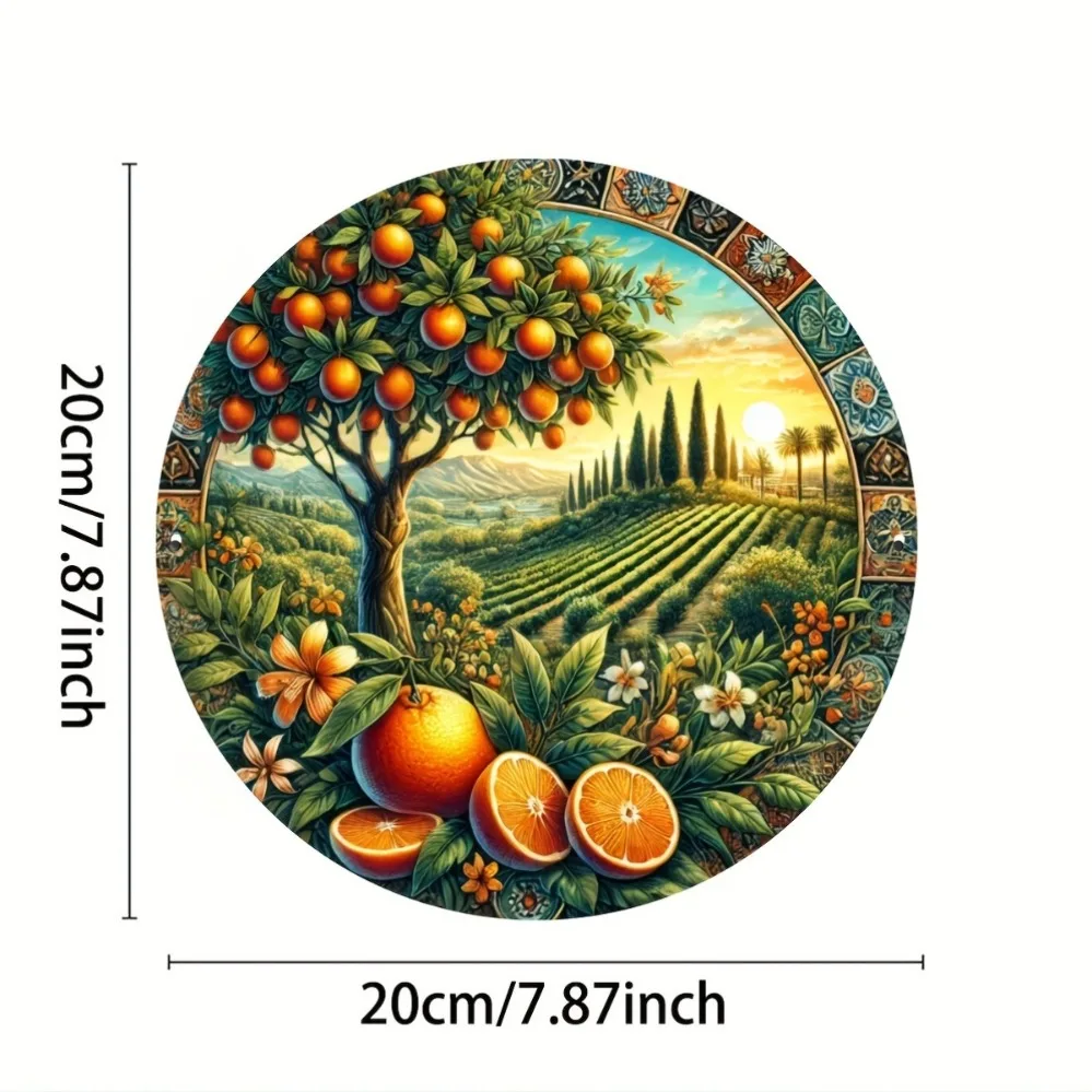 Orange Tree Decor Mediterranean Style Tuscan Wall Art for Home Kitchen Bar Cafe