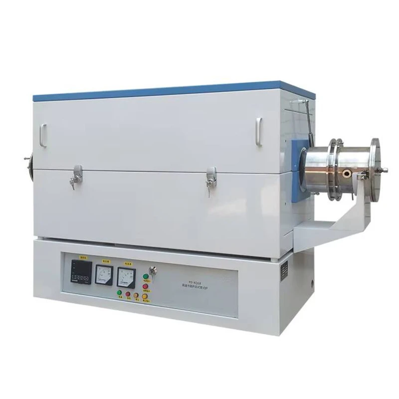 800 Degree 3 Temperature Zones Vacuum Heat Treatment Tube Furnace Sic Elements Double Shell Heating