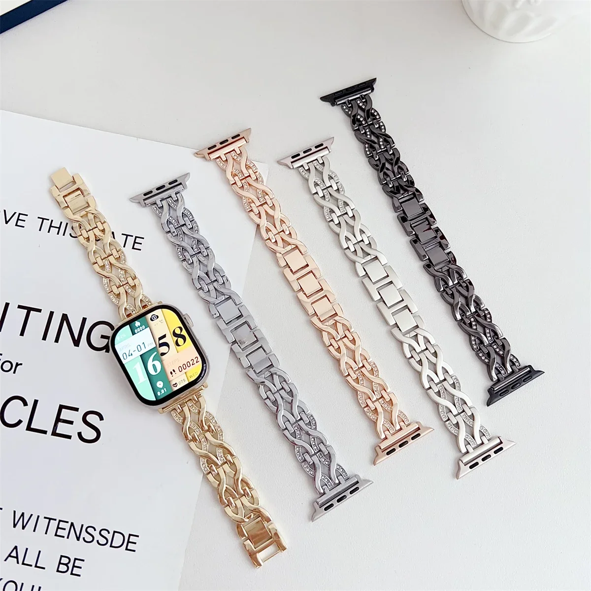 Watch Band For iwatch 42/44/45/46/49mm 38/40/41mm Metal Fashion Watch Strap for Watch Series Ultra2 Series 10/9/8/7/6/5/4/3/2/1_voghion.com