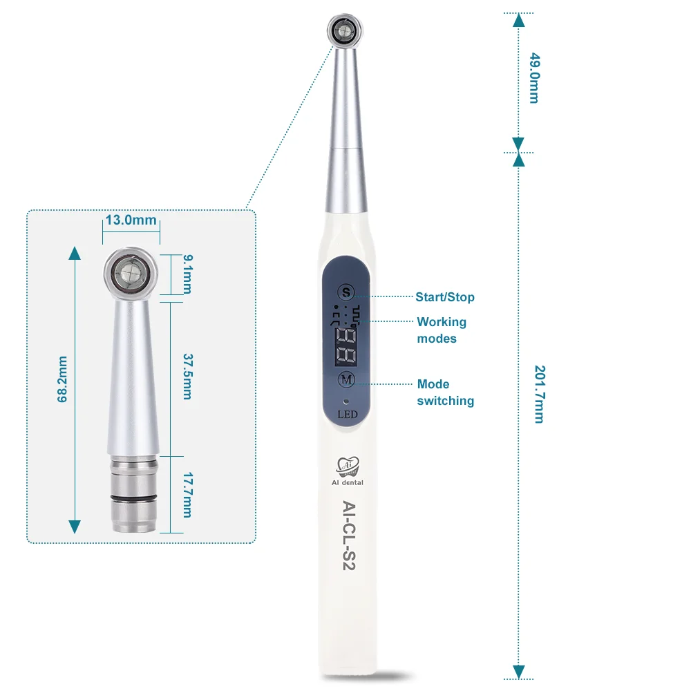 AI-CL-S2 Dental LED Light Curing Lamp 360 Degree Rotation 1 to 40 Seconds Cure 4 Lighting Modes Constant Light Intensity