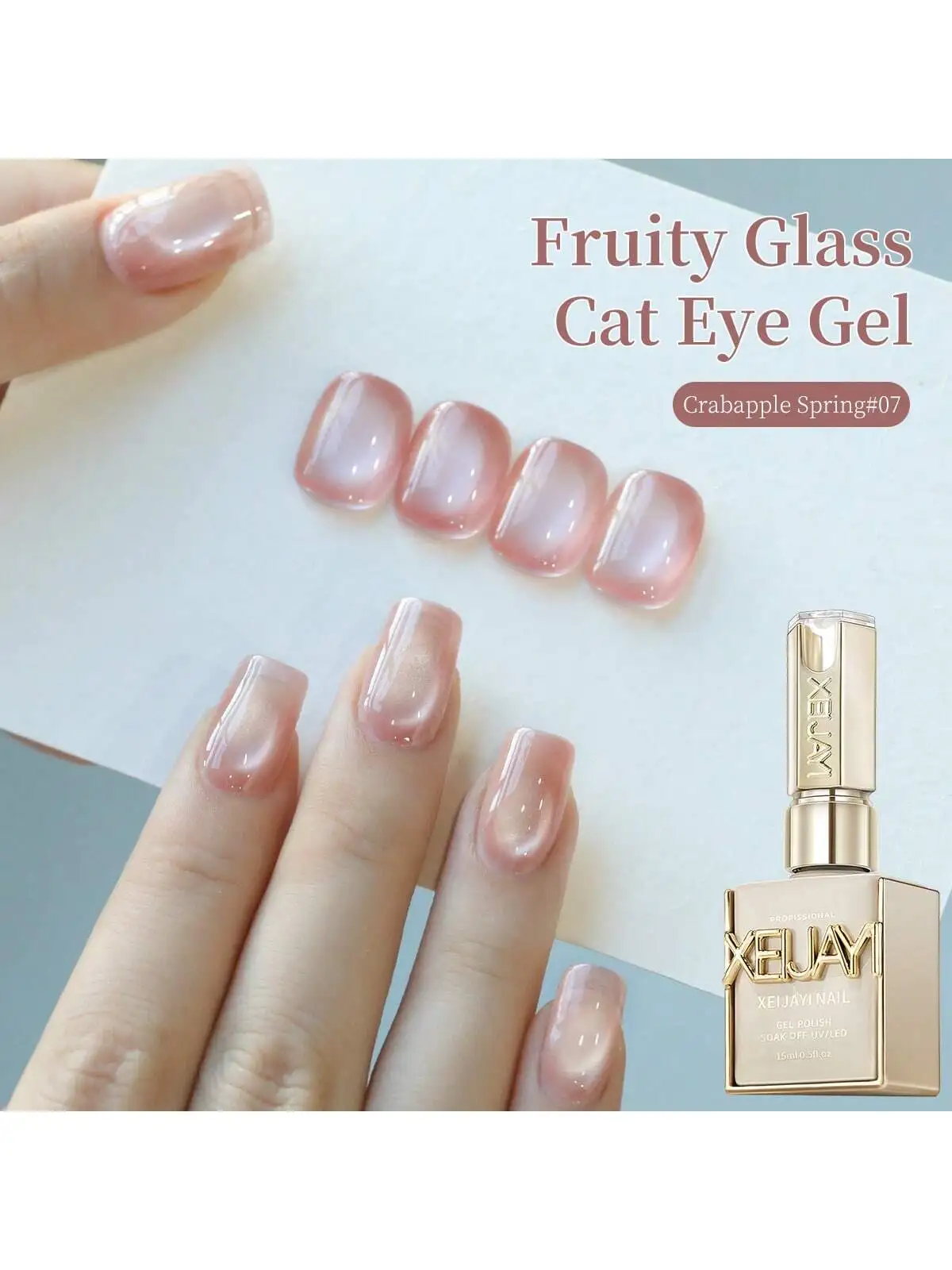 XEIJAYI 1 Stück Cat Eye Gel Nagellack Glitzer Pailletten Nagellack Abnehmbarer UV-Lack Nail Art Geeignet für Nail Art Design
