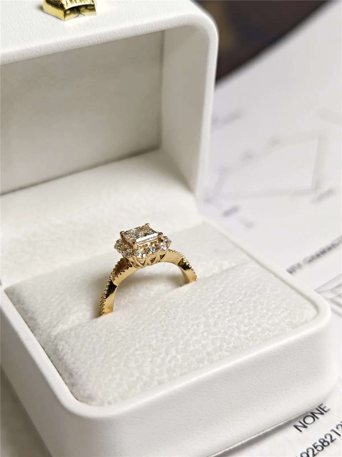 18K Solid gold IGI Lab grown Diamond CVD HPHT princess-shaped 1CT wedding ring Engagement ring 10K gold platinum custom