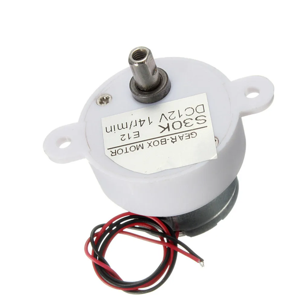 Electric Brushless Motor DC 12V High Torque Gear Motor Geared Box S30K Reduction Motor 14RPM 2 Wires for Electronic Toys Fan