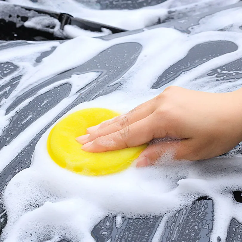 1/2/5개입 자동차 폼 스펀지 왁스 어플리케이터 클리닝 디테일링 패드 자동차 왁싱 폴리싱 패드 10cm 자동차 세차 관리 클리닝 키트