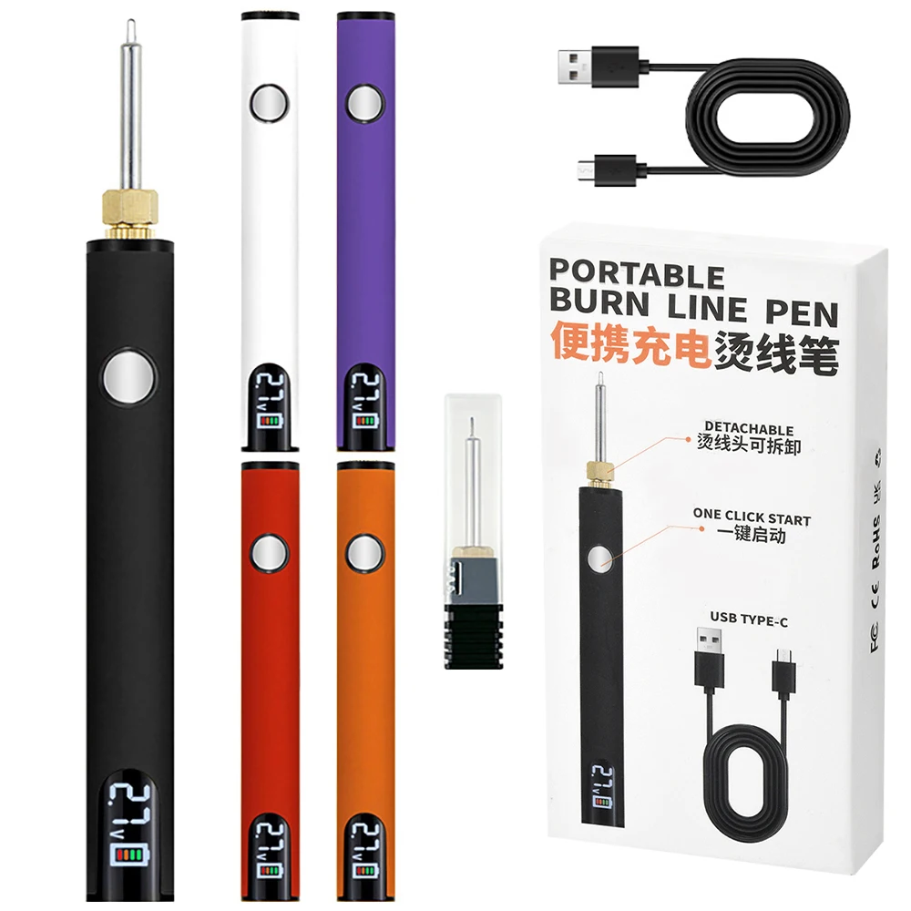 8 - 10W USB Cable Burning Pen With 510 Interface Preheating Battery 650mAh Display Screen With Three Adjustable Voltages