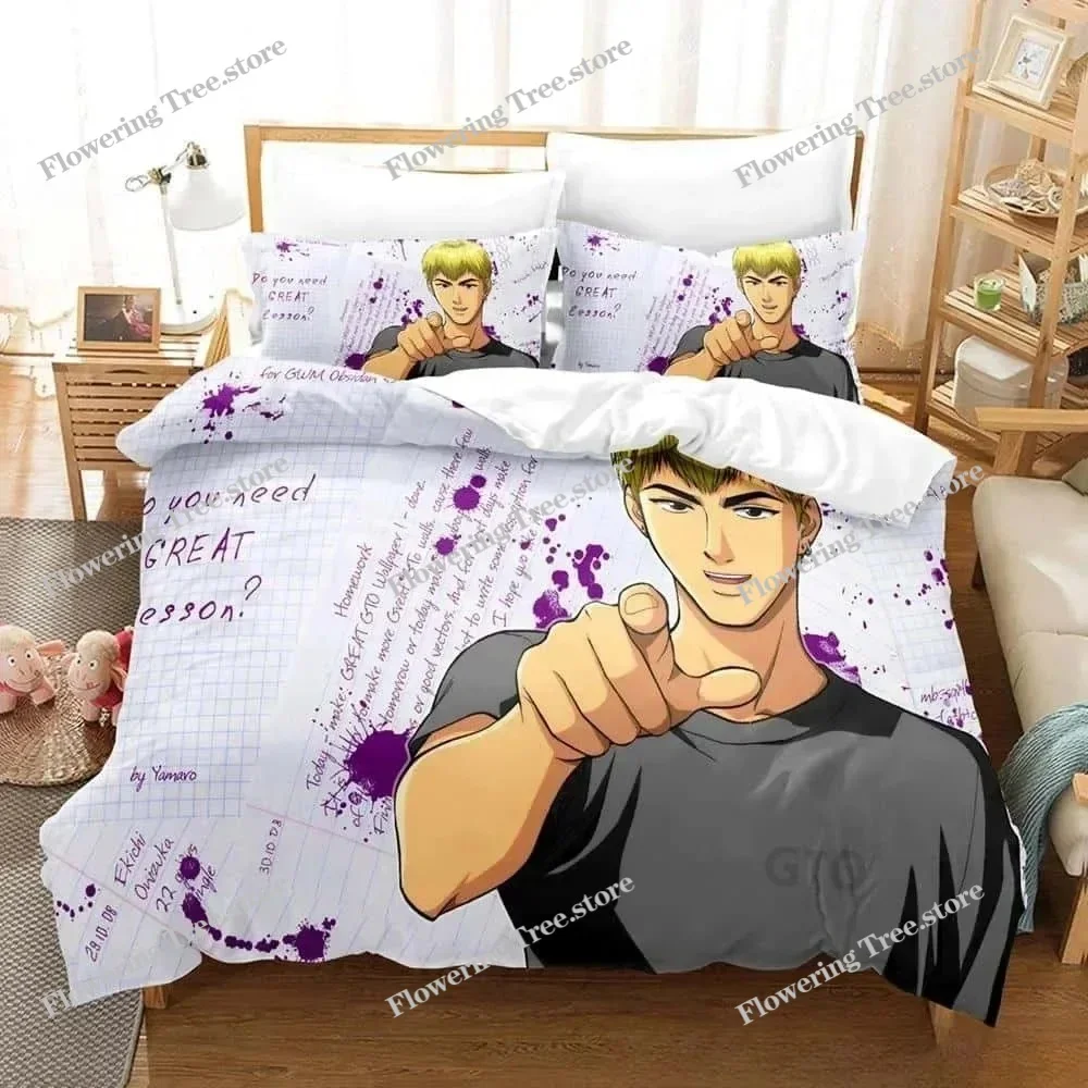 3D Print Anime Great Teacher Onizuka GTO Bedding Set Single Twin Full Queen King Size Bed Set Adult Kid Bedroom Duvet cover Sets