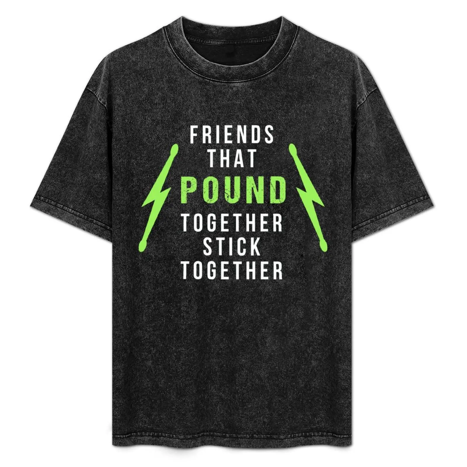 

Pound Fitness Friends Pound Together with Lightning Bolts T-Shirt Daily Wear Plain Short Sleeve Shirt
