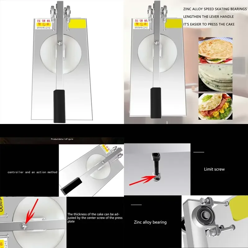 Commercial Manual Pizza Dough Press Machine Stainless Steel Dough Flour Press Forming Machine