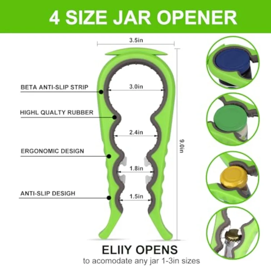 Lids off Jar Opener, Bottle Opener for Weak Hands, Seniors, Arthritis, Women, - Multipurpose Kitchen Tool, Easy open. and Non S