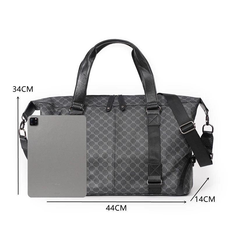 2022 New Plaid Travel Hand Bag Men Luxury Business Men\'s Top-Handle Bag Large Capacity Shoulder Bag Handbag Male Messenger Bag