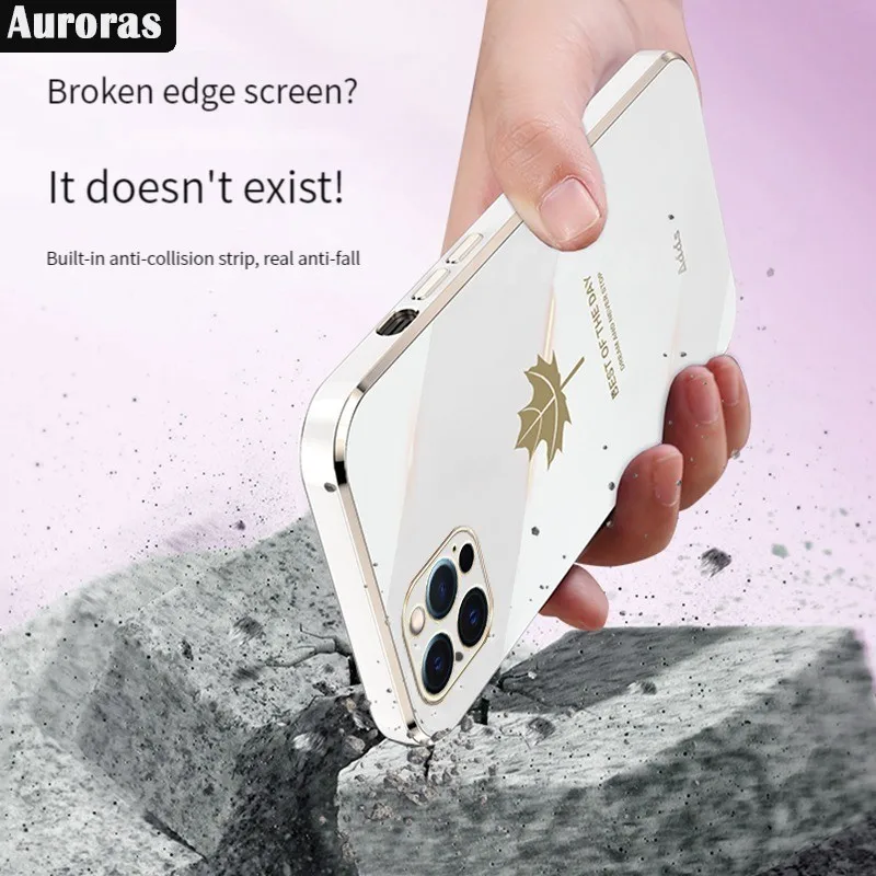 Auroras For VIVO Y18S 4G Y03 Y18 4G Case Plated Bezel Maple Leaf Soft Silicone Shell For VIVO Y18S 4G Cover Fundas