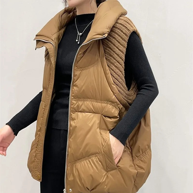 Off-season Plus Size Women's Down Cotton-padded Vest Coat 2025 Autumn Winter Female New Waistcoat Jacket Fashion Overwear