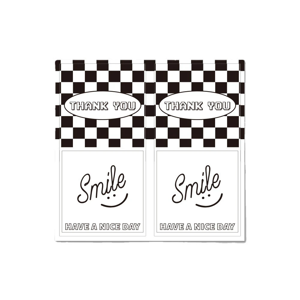 50pcs מלבני מדבקות לעסקים קטנים תודה לך מדבקות על תיבת מתנה חבילה עטיפה תפאורה סחורה 4*8 ס 