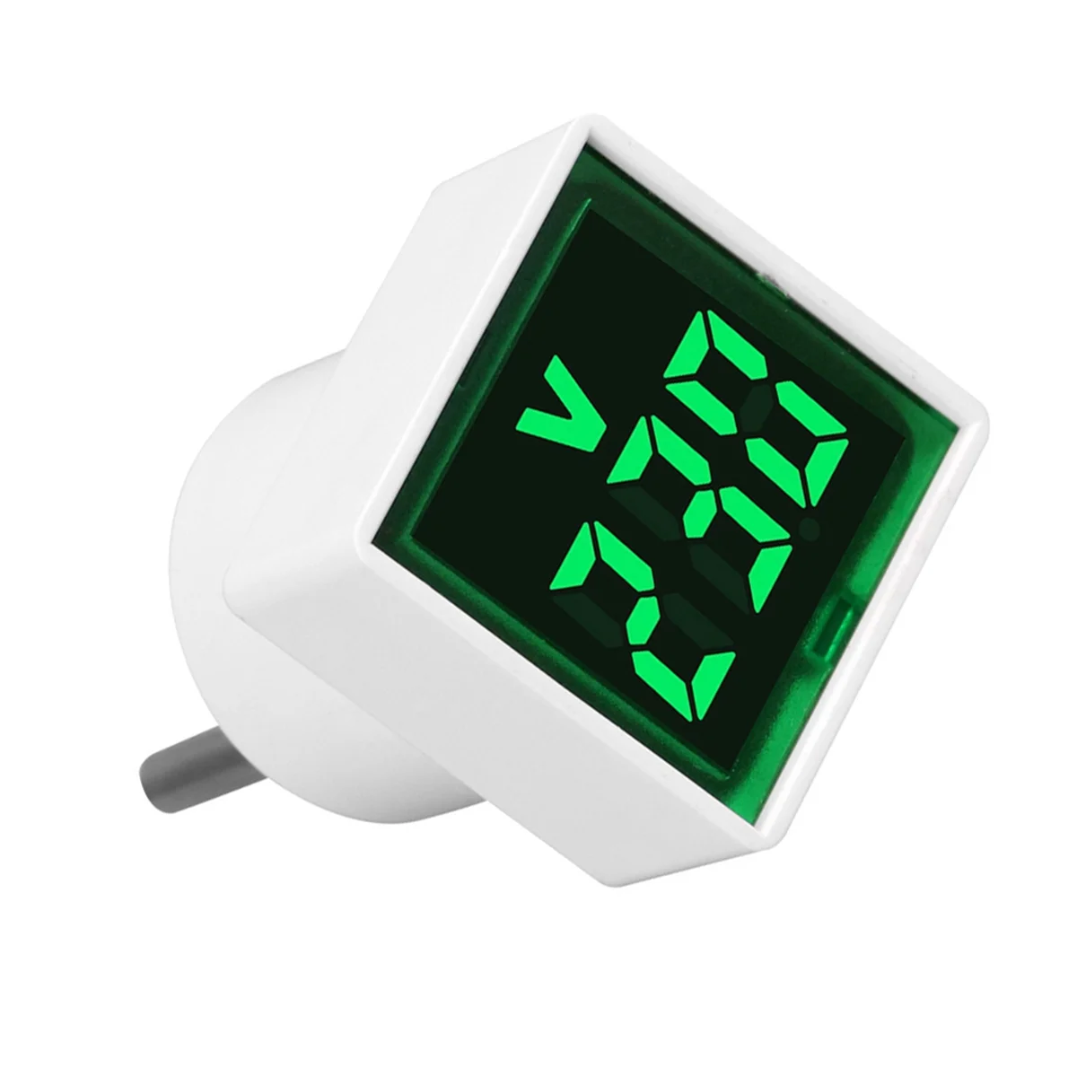 Digital Voltmeter Square AC220V Square Voltage Tester with LED Display and Indicator Light EU Plug Green-Grocery