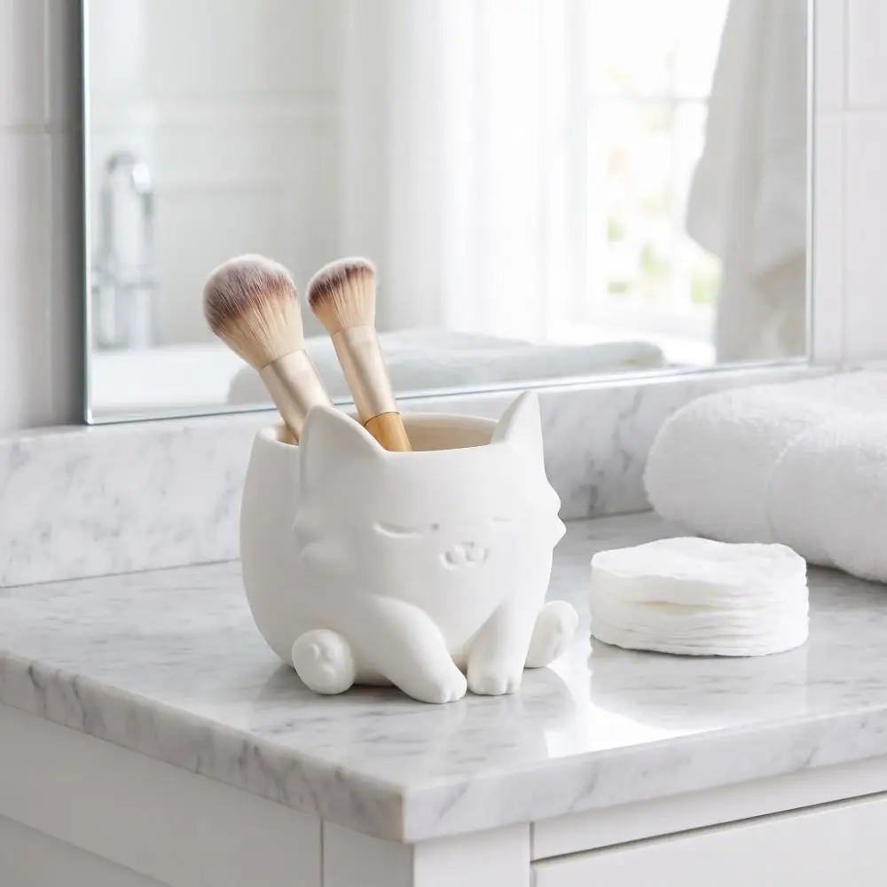 3d Printed Cat Shaped Flower Pot Lovely Home Decor Succulent Flower Pot Ornaments Desk Storage Mini Flowerpot Desktop Decoration