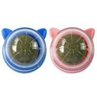 Wall Catnip Ball Toy Dental Teeth Cleaning Healthy Kitten Candy Snack Chewing Rotary Toys For Indoor Cats