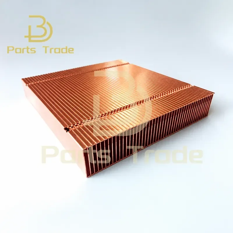 Pure Copper Cooling Fins 75x68x12mm Finned DIY Heatsink Radiator Red Copper Heat Sink for Electronic Chip Heat Dissipation