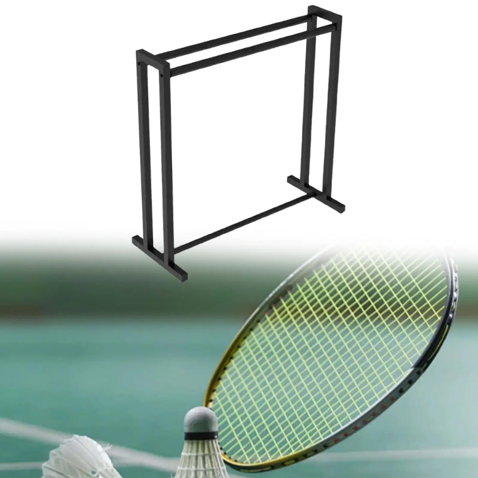 

Badminton Racket Storage Rack Racquet Center Storable Tennis Racket Storage Rack Holder for Stadium School Garden Field Black