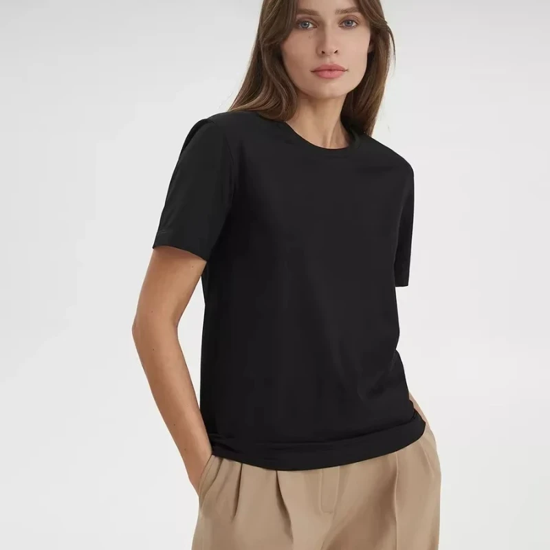 

Новая женская футболка из 100% хлопка, базовая модная женская свободная верхняя рубашка с короткими рукавами, уличная женская одежда, рубашки