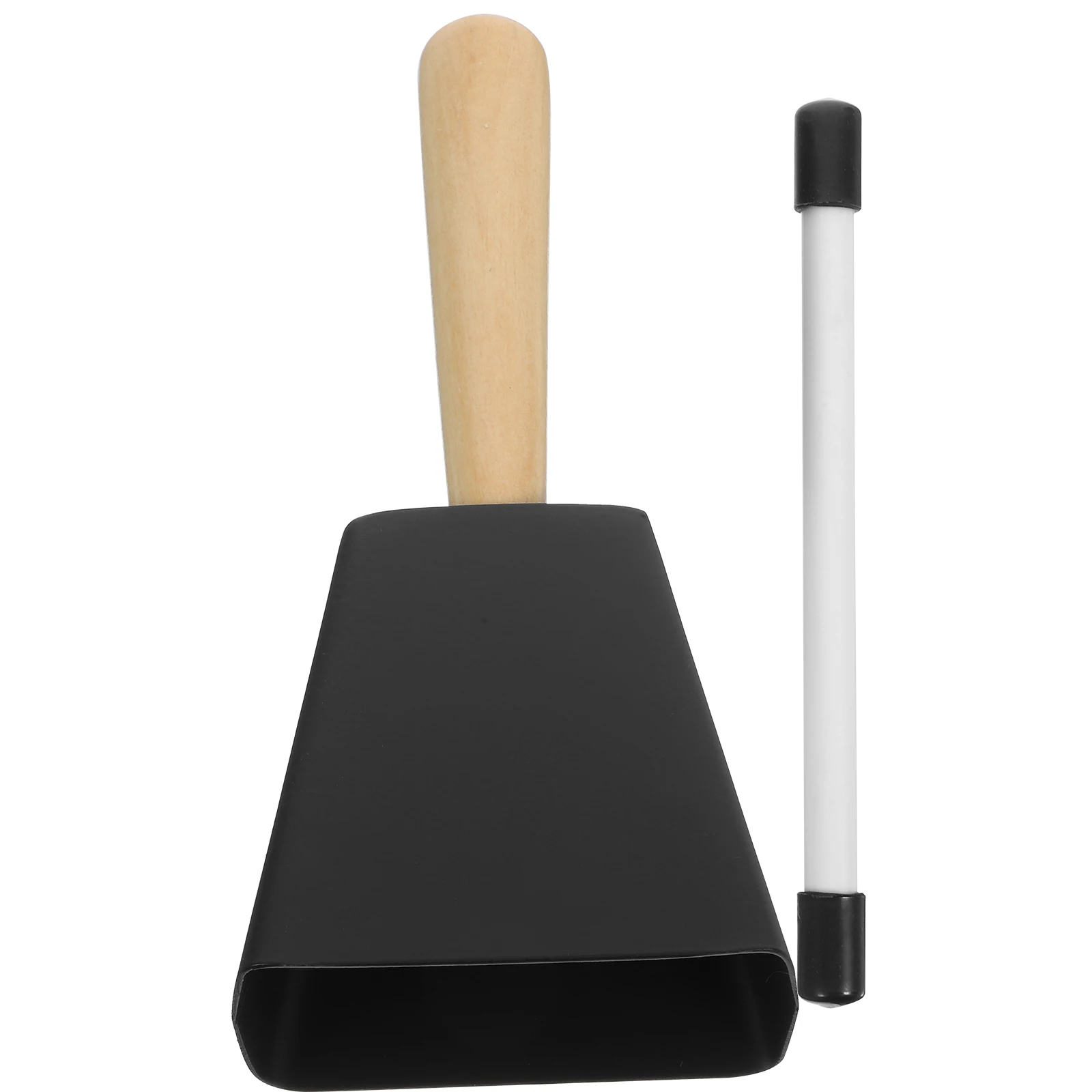 

Metal Kettle Bell with Handle Musical Instrument Sports Percussion Cheering Props Cowbells for Sporting Events Handheld Wooden