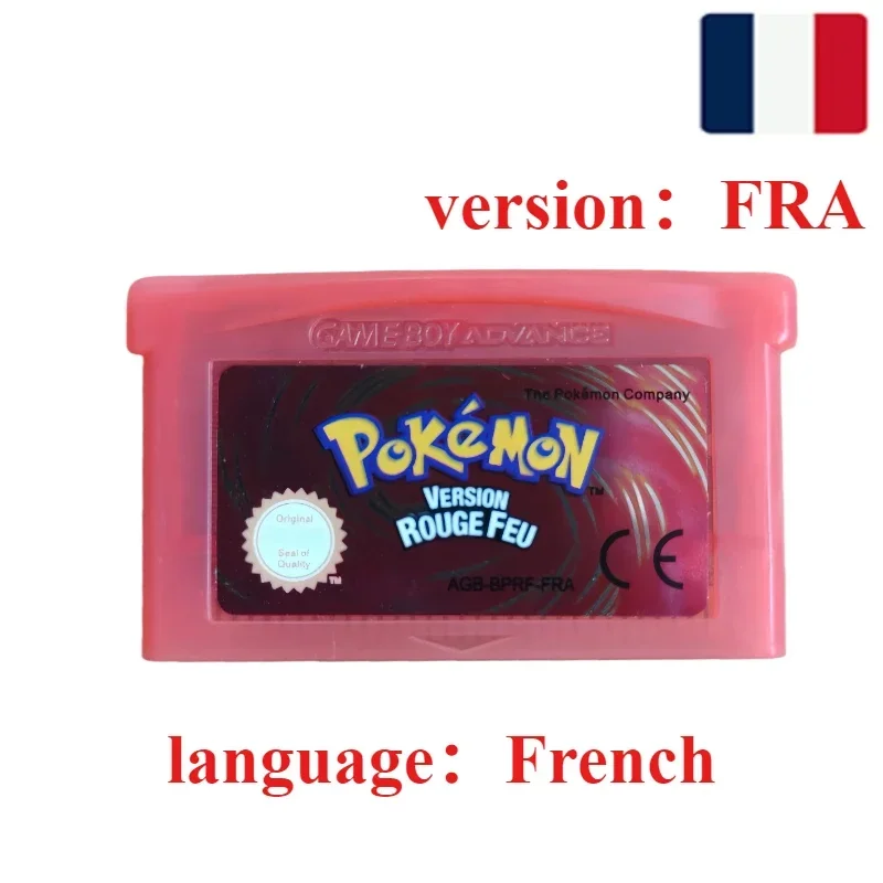 Pokemon-Serie Emerald FireRed Leafgreen Ruby Sapphire 5 Versionen GBA-Spiel in Box für 32-Bit-Videospielkonsole