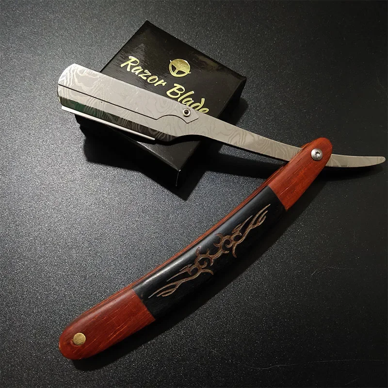 Бритва для бороды, деревянная складная бритва для бороды из нержавеющей стали, портативная складная бритва для лица для мужчин, парикмахерская лезвие, бритва в подарок