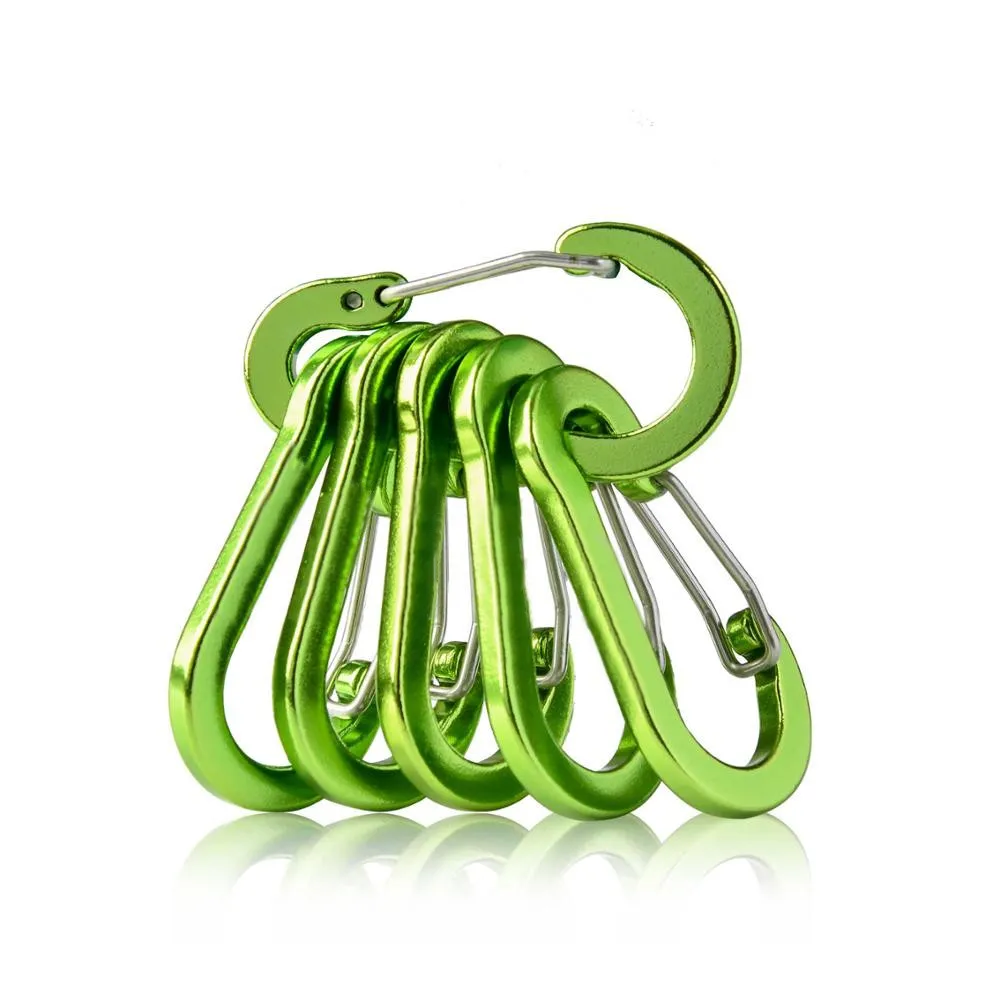 ALASICKA 6 pz pesca CC1 acciaio piccolo moschettone clip campeggio all\'aperto Multitools accessori per la pesca zucca filo gancio moschettone