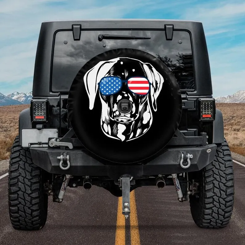 Spare Tire Cover fits for Jeep, for Bronco, Dalmatian Tire Cover, Dog Spare Tire Cover, Car accessories for women, Unique Spare