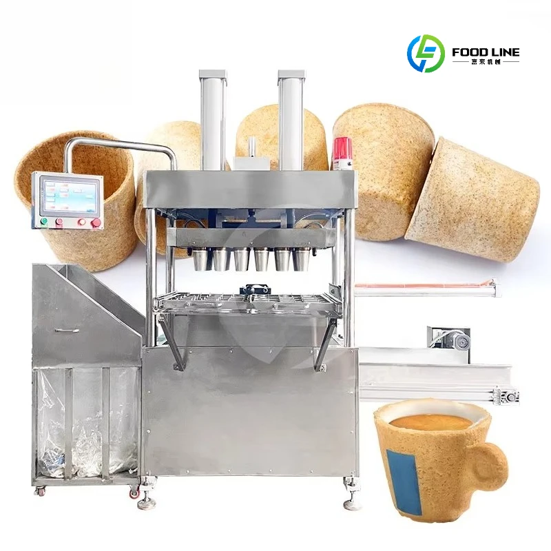 FL Wholesale Commercial Edible Waffle Coffee Cup Maker Machine Automatic Edible Biscuit Tea Cup Make Machine Customized
