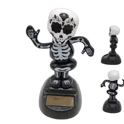 Car Dashboard Decorations For Creative Skeleton Ornament Solar Energy Bobble Head Halloween Props Toys Festival
