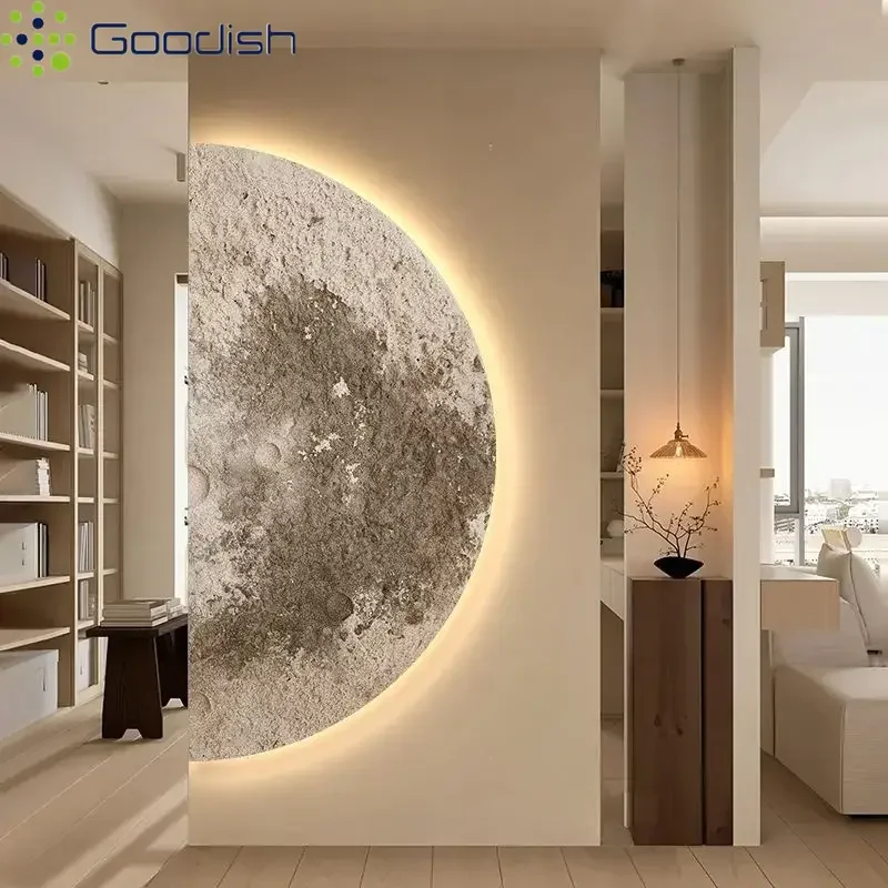 Mittelalterliche Bauhaus-Wandleuchte „Halb auf dem Mond“ – Kreative LED-Wandleuchte für Schlafzimmer und Heimdekoration