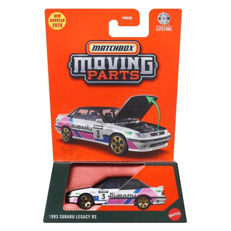 26N Matchbox Car, Piezas Móviles, Metal Fundido a Presión 1/64, Modelo de Vehículo Subaru Legacy RS 1994, Juguetes Coleccionables, Regalo de Cumpleaños