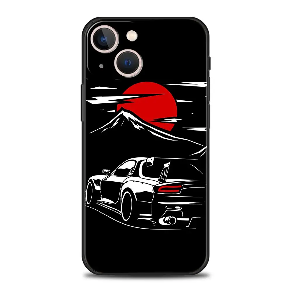 Japan JDM Sports Cars Male Men Funda Phone Cases For iPhone 11 12 13 15 16 14 Pro Max X XR XS 7 8 Plus SE Luxury Cover