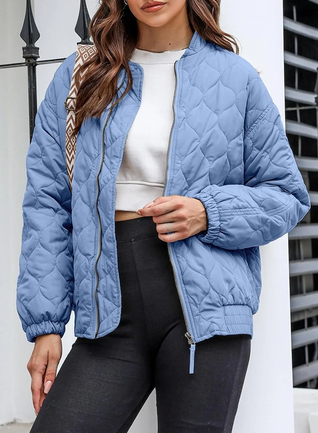 2024 Winter New Women's Loose Quilted Coats Streetwear Casual Chic Pockets Standing Collar Long Sleeved Warm Jacket